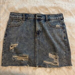 PacSun Distressed Denim Mini Skirt